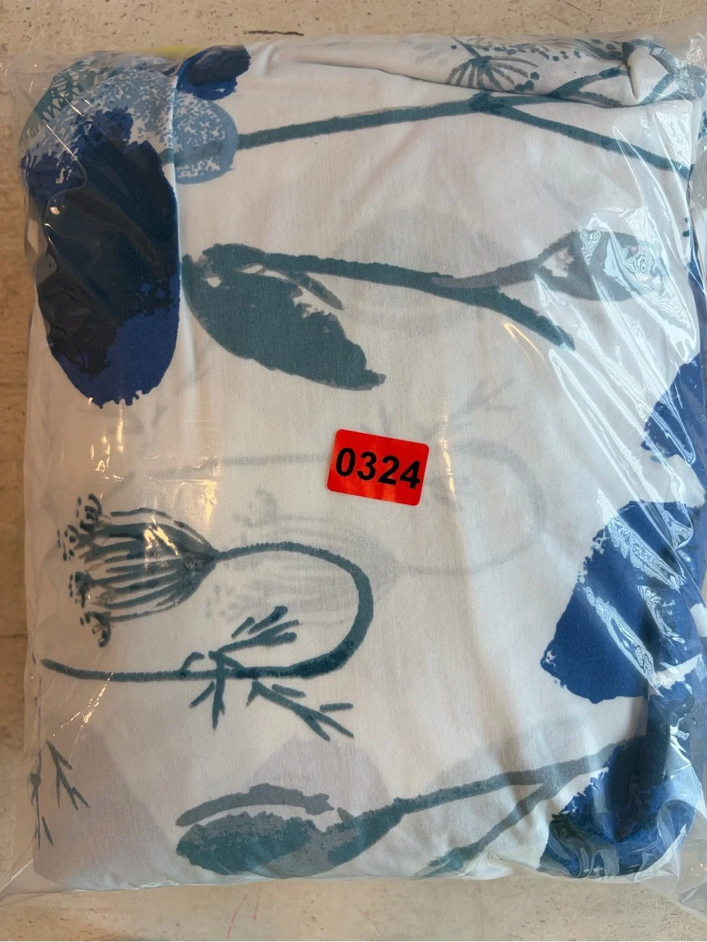 West Elm Blue Poppy Full/Queen Duvet Cover + 3 Shams Blue Yellow Reversib